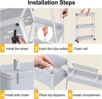 SPACELEAD 2-piece Set Slim Storage Cart 3 Tier,Bathroom Organizer Rolling Utility,Mobile Shelving Unit Slide Out for Office, Kitchen, Laundry Room & Narrow Places