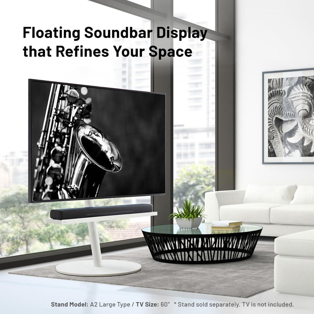 WALL 37.4" Soundbar Shelf for TV Stand Seven Stand A2 Models, Satin Whit...