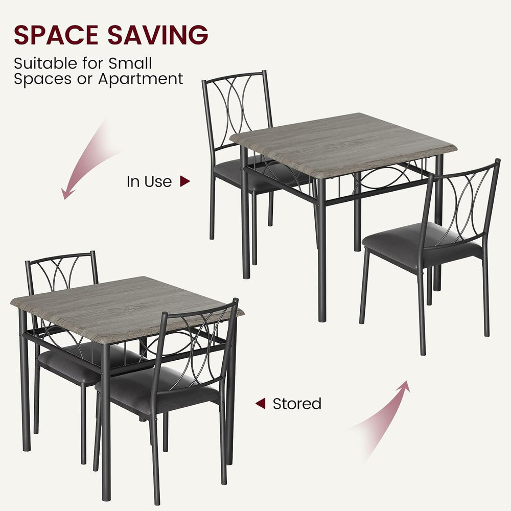 Dining Table Set for 2, Kitchen Table with 2 Upholstered Chairs, Wood 3-Piece...