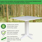 Solid Wood 36" Square Dual Drop Leaf Dining Table, White