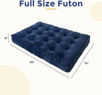 MAXYOYO 8" Futon Mattress, Full Size Extra Thick Futons Sofa Couch Bed for Adults, Velvet Floor Mattress Shredded Foam Filling (Frame Not Included)