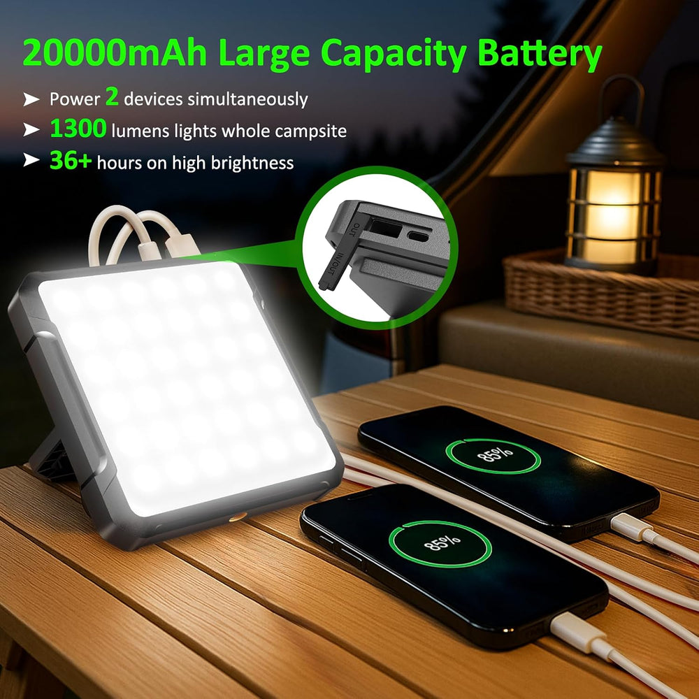 Portable Camping Lights, Rechargeable 20000mAh Dimmable LED Camping Lantern w...