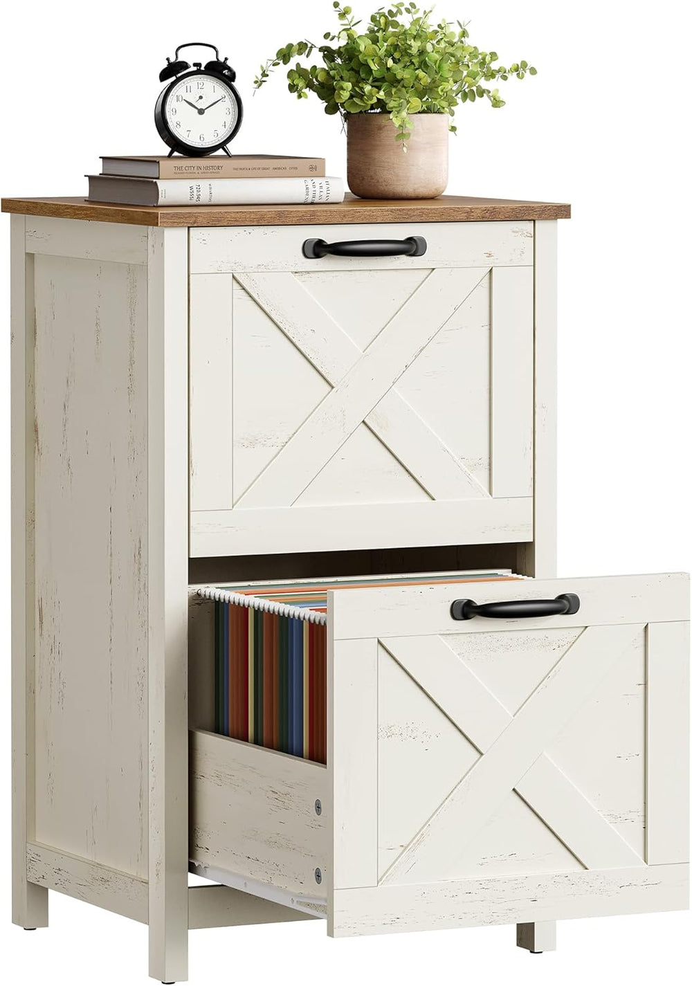 VASAGLE File Cabinet, 2-Drawer Filing Cabinet for Home Office, Modern Farmhou...