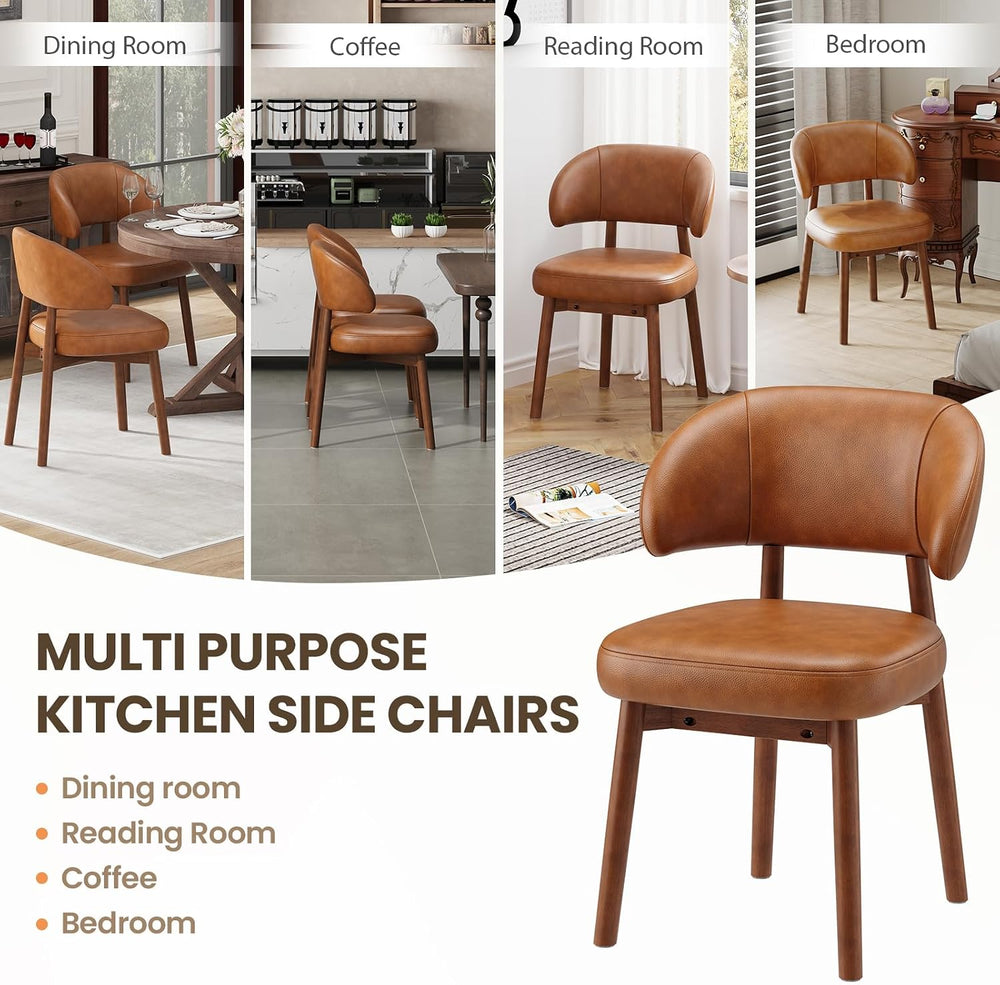 MALOL Wooden Dining Chairs Set of 2, Modern Upholstered Dining Room Chair, PU...
