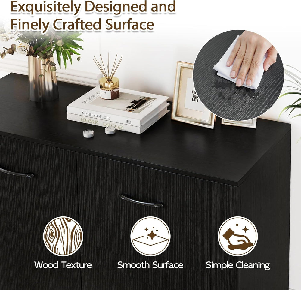 Giantex 38-Inches Storage Cabinet, Sideboard with 2 Doors and 4 Cubic Shelves...