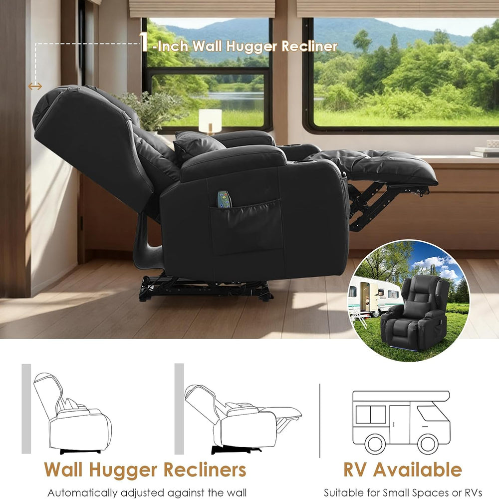 SAMERY Power Recliner Chair, Electric Wall Hugger Recliner Chair Reclining So...