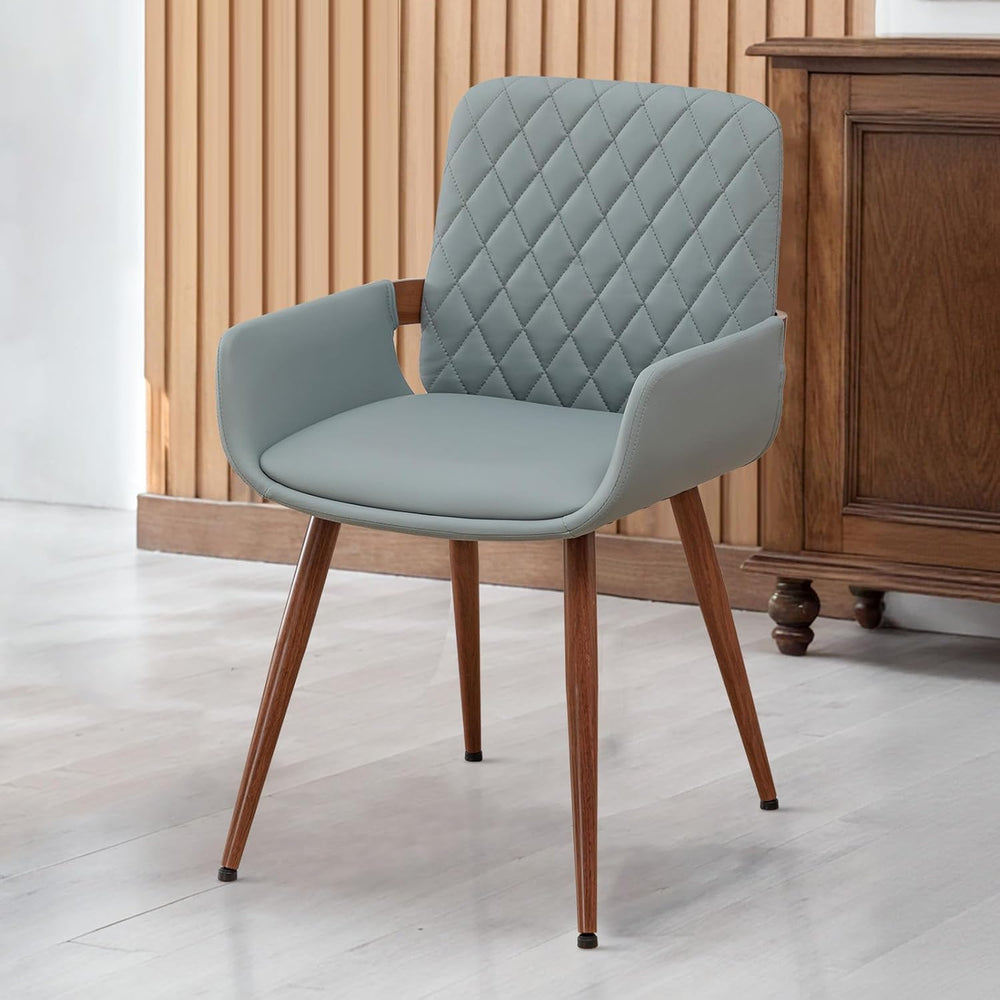 LUNLING Mid Century Modern Faux Leather Dining Room Chairs,Upholstered Seat M...