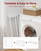Sakugi Foldable Clothes Drying Rack – Metal Laundry Drying Rack with Non-Slip Feet, 3-Tier Space-Saving Clothing Rack for Organization, Indoor & Outdoor Use, 11.4" D x 29.1" W x 37.4" H, White