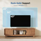 DUMOS 58" Mid Century Modern TV Stand, Mocha Brown Wood Entertainment Center with Storage Cabinets, Media Console Table with Straight Legs & Cable Management for Living Room, Bedroom, Office