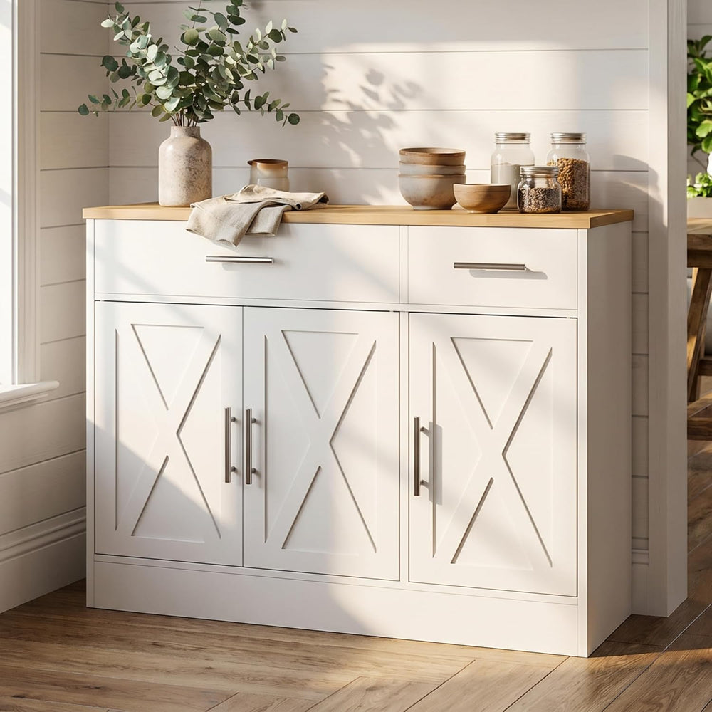 SUNLEI Kitchen Buffet Sideboard Cabinet with Storage, Farmhouse Kitchen Cabin...