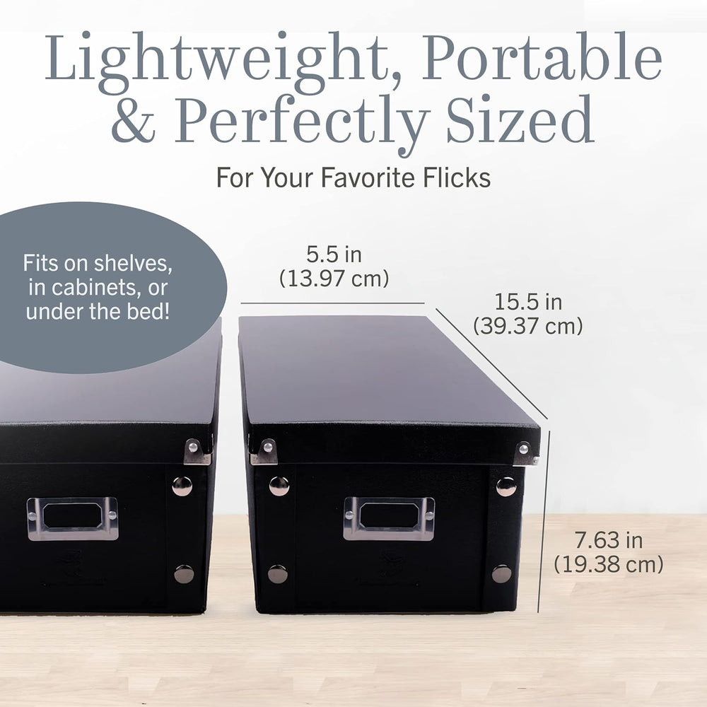 Snap-N-Store DVD Storage Box - 4 Pack - Durable 6 x 8.2 x 16.5 Inch Movie Org...