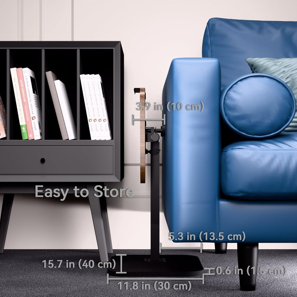 Foldable End Table,17"-31" Adjustable Height,Swivel and Turnable De...