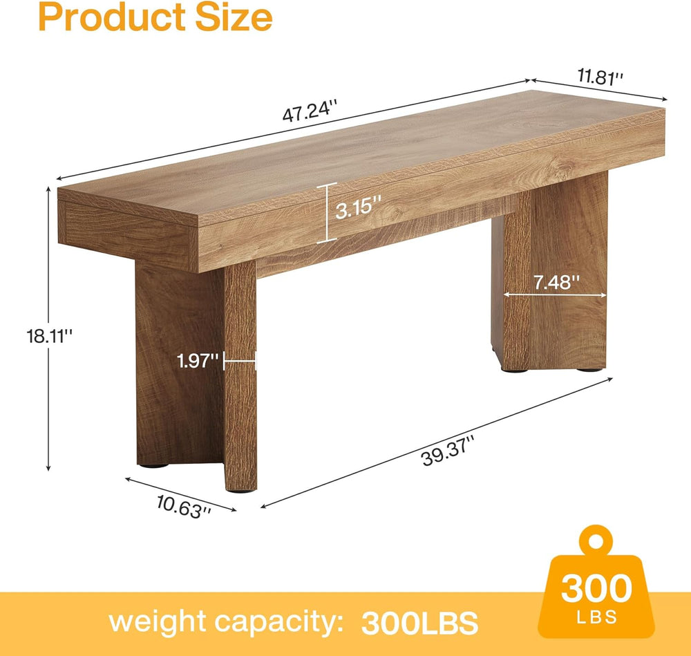 Tribesigns Wooden Entryway Bench, 47" Farmhouse Indoor End of Bed Bench,...