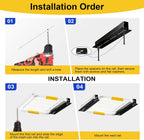 Heavy Duty Garage Ceiling Storage Rack System, Overhead Bin Slide Track Rails for 7 Bins (8 Pack), Adjustable Tote Hanger, 176 Lbs Capacity Steel
