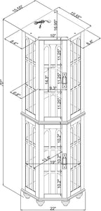 Pantry Sideboard Locker, Corner Curio Cabinet, with 4 Adjustable Tempered Glass Shelves and Lighting System,for Kitchen Home