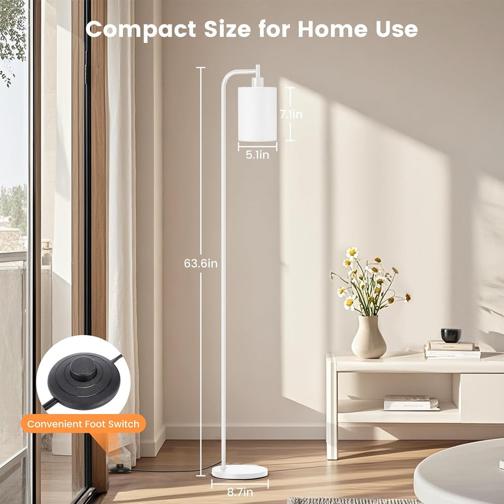 SIBRILLE Floor Lamp with Linen Shade, Dimmable Tall Standing Lamp with Remote...