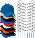 2 Pack Hat Organizer for Baseball Caps,Hat Rack for Wall, Compact Hat Storage Display Holder,Hold Up to 16 Hats,Hat Hanger Strong Adhesive/Wall Drilled for Door,Bedroom,Closet