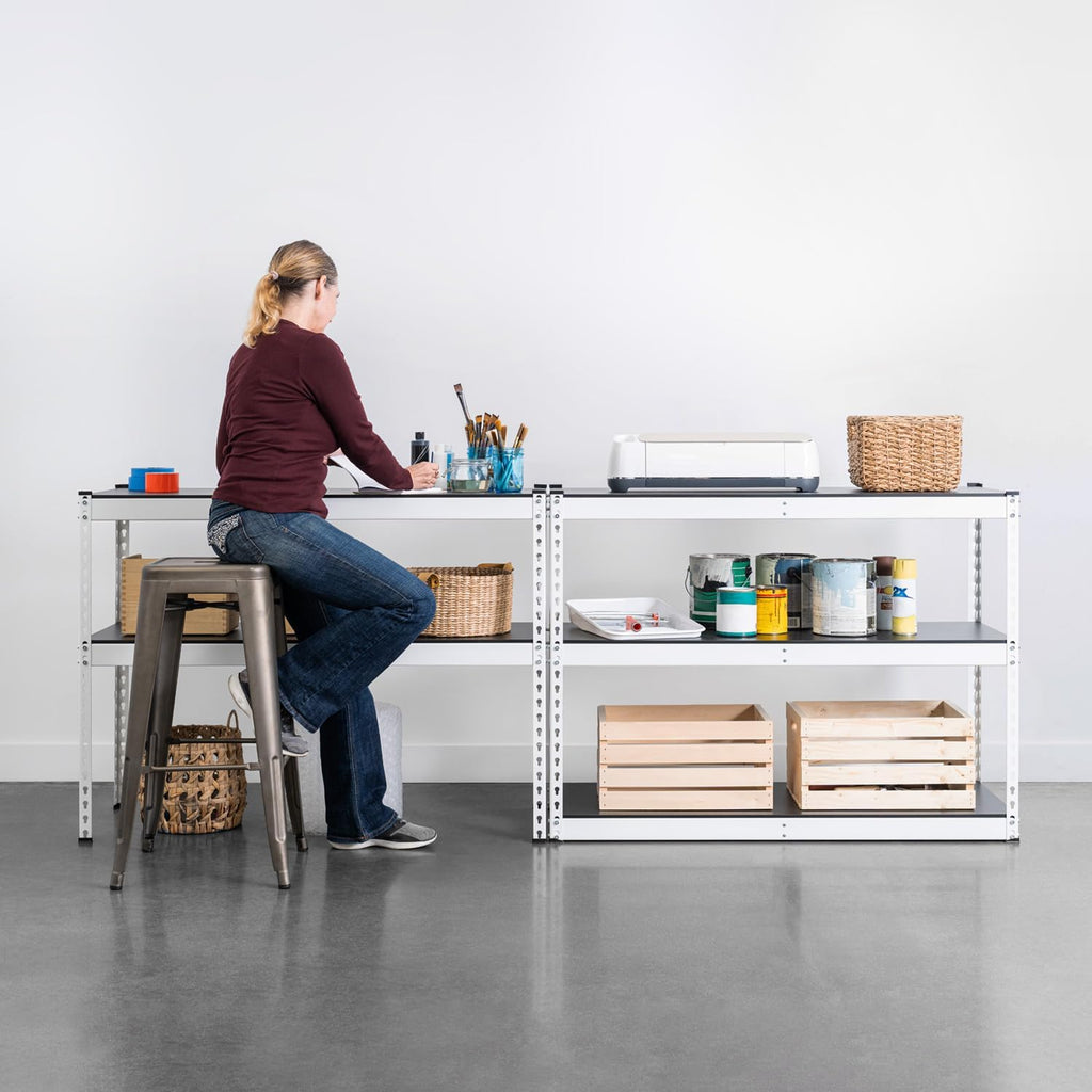 SafeRacks Modular Garage Shelving - 5 Tier Storage Shelves, Tall Metal Rack Shelves for Storage, Heavy Duty Steel Shelf Organizer for Garage, Or Kitchen Pantry (White, 18 x 48 x 72)