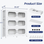 150 Gallon Extra Large Storage Bin with Lid and Wheels, Stackable Collapsible Plastic Storage Box with Door, Foldable Organizer for Closet, Kitchen, Office, Living Room, 3 Pack White
