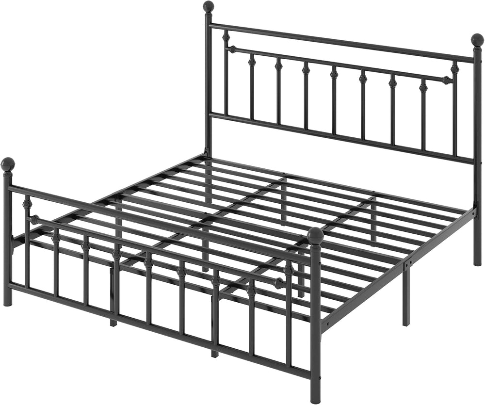 SHA CERLIN 14" King Size Metal Platform Bed Frame/Victorian Headboard an...
