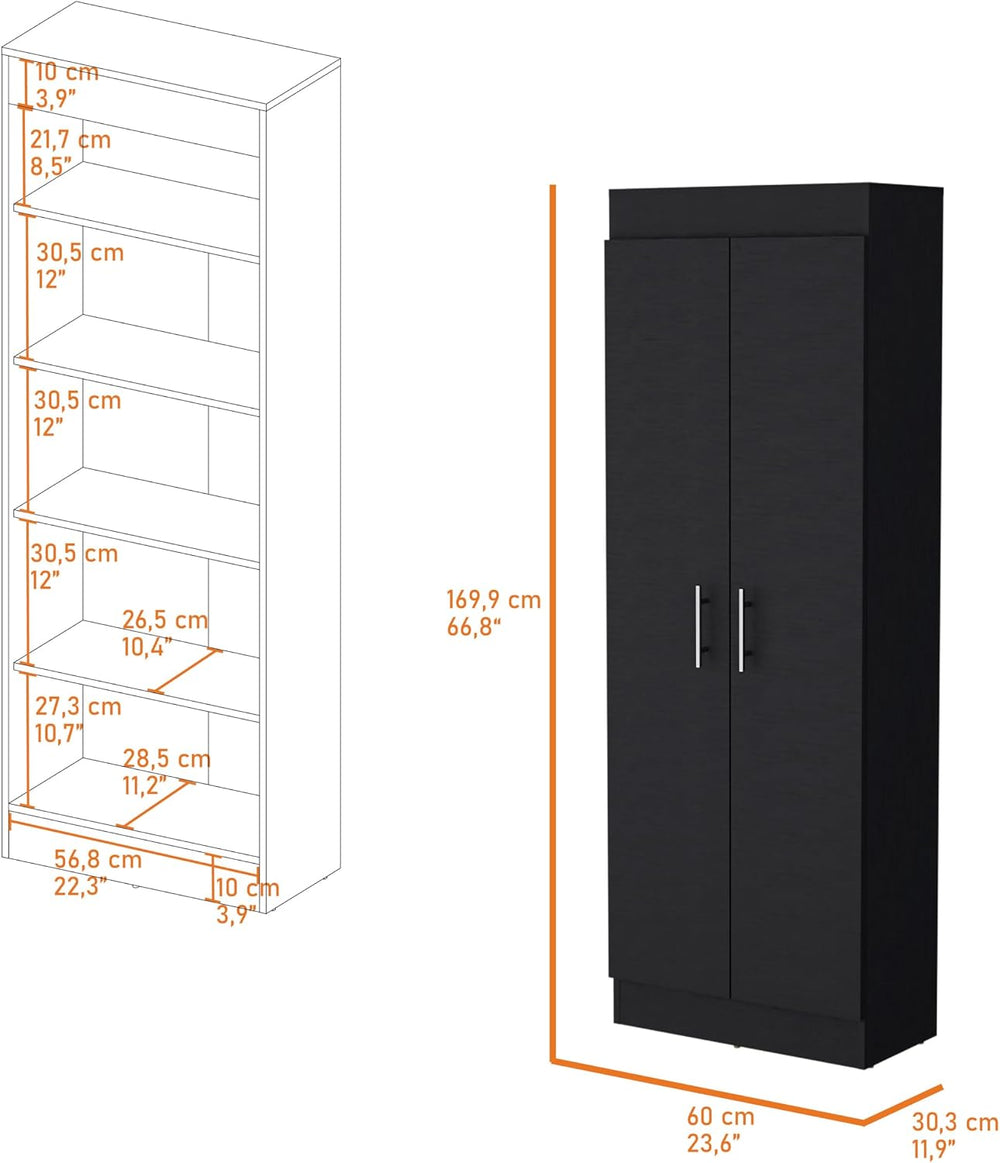 Pantry Cabinet with Sleek 5-Shelf Storage