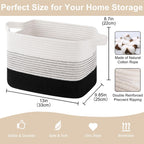 Storage Baskets for Organizing, Woven Baskets for Shelves, Rectangle Decorative Organizer for Storage Clothes, Toy, Books, Towels Nursery Bins 3 Pack (Gradient Black, 13"x9.85"x8.7")