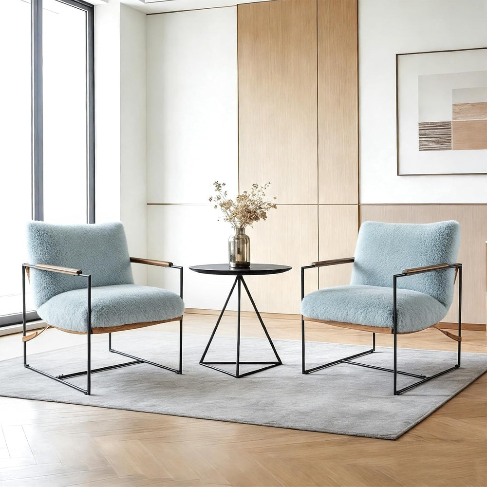 VINGLI 28" Wide Plush Upholstery Sling Modern Accent Chairs Set of 2,Rea...