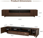 78.8 Inch TV Stand with Storage Cabinets for Living Room, TVs Media Console Entertainment Center with Drawers, Wood Fluted Television Stands with Open Shelves for Bedroom, Dark Brown Walnut