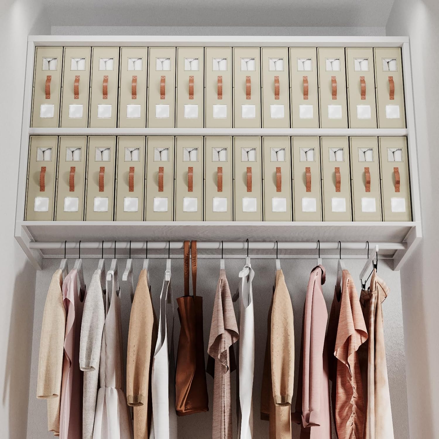 4 Pack Bed Sheet Storage Organizers- Premium Fabric Closet Organizer with Clear View Window, Space-Saving Foldable Design for Queen/King Size Bedsheets, Blankets & Duvet Covers
