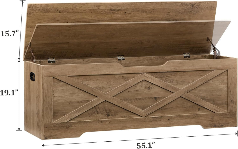 55.1" Storage Bench,Storage Chest for Entryway, Mudroom & Bedroom | ...