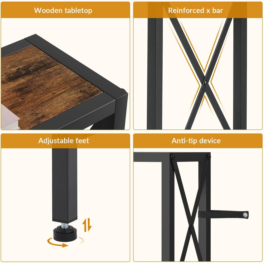 Gewudraw 70" Sofa Table Behind Couch with Oulets-Narrow Console Table,Br...