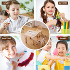 UNICOO Kids Table and Chair Set, Height Adjustable Toddler Table and Chair Set, Graffiti Desktop Multi-Activity Desk, Ideal for Kids 2-8, Classrooms/Daycares/Homes
