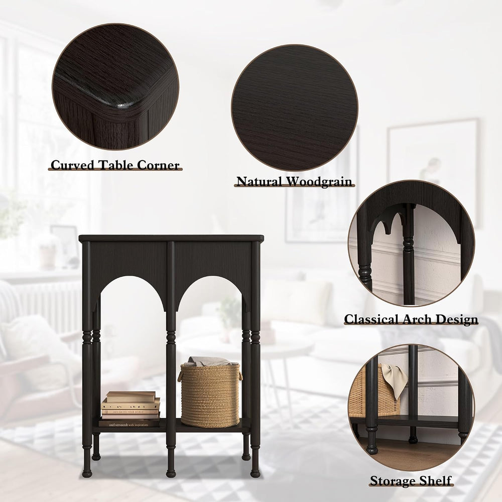Console Table with Storage Shelf, 28" Small Narrow Entryway Table | Vint...