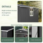 10x12 FT Metal Storage Shed with Window,Outdoor Storage Building,Large Backyard Sheds,Waterproof Outside Storage Sheds