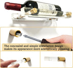 Bar Cabinet Decor Metal Wall Mounted Wine Rack, Gold Hanging Liquor Bottle Storage Organizer Holder Display Shelf