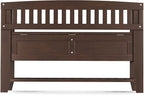 SIMPLIHOME Acadian Entryway Storage Bench - 48 inch Wide Solid Wood Hallway Seat with Shelf in Brunette Brown, Transitional Bench for Entryway or Living Room with Open Storage and Slatted Bottom