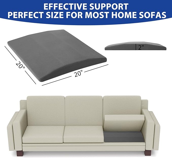 Sofa Couch Cushion Support for Sagging Seats, Trapezoidal 20" x 20" High Density Foam Replacement for Sofa Furniture Seats, Set of 3
