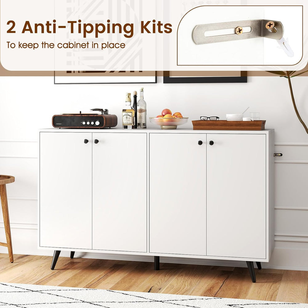 Giantex Sideboard Buffet Cabinet, 50’’ Accent Kitchen Storage Cabinet with 4-...