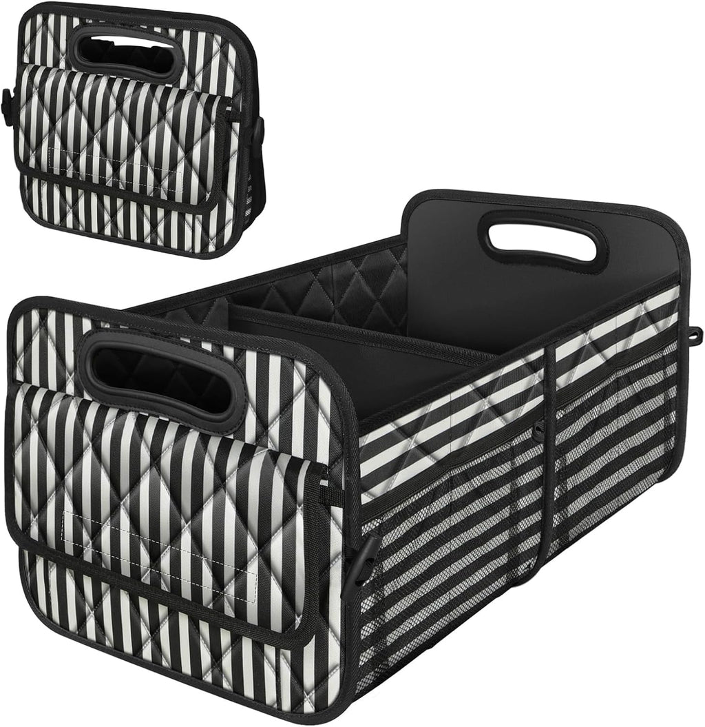 Deosk Car Trunk Organizer for SUVs, Cars and Trucks with 6 Big Pockets, Waterproof Polyester Storage Box