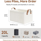 StorageWorks Storage Bins, Fabric Storage Bins for Shelves, Storage Baskets with Metal Frame, Closet Baskets and Bins with Handles, Beige, 2-Pack