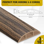 Floor Cord Cover 10FT Cord Covers for Wires on Floor Protect Wires & Prevent Trip Hazards, Easy to Cut for Home, Office, School, Concerts, Cavity W0.6in x H0.32in