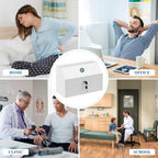 KYODOLED Wall Mount Medicine Lock Box, Drug Cabinet with Key, Large Capacity Secure Steel Prescription, First Aid Kit for Emergencies Home and School use, White, 12.2 * 5.9 * 7.87 inch