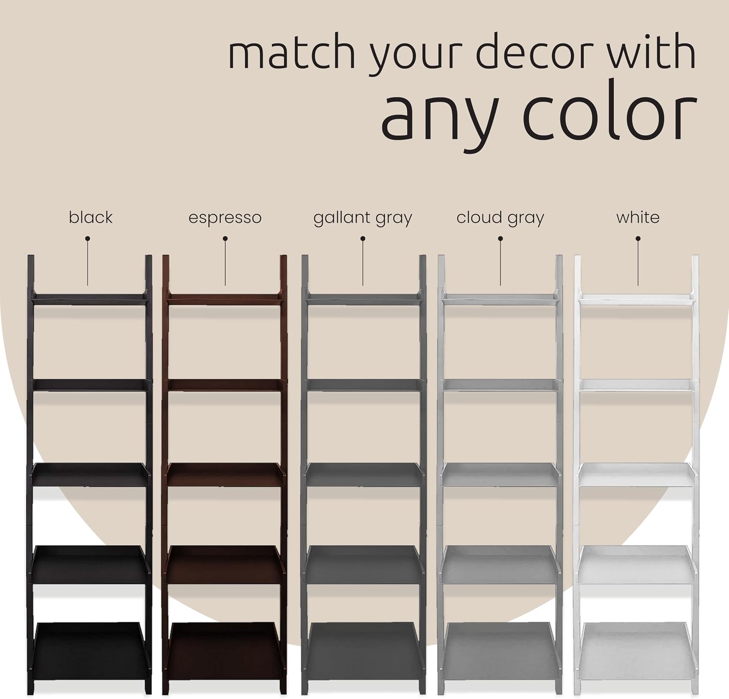kieragrace Providence Hadfield Leaning Shelf - Matte Paint Black, 18" by 66"