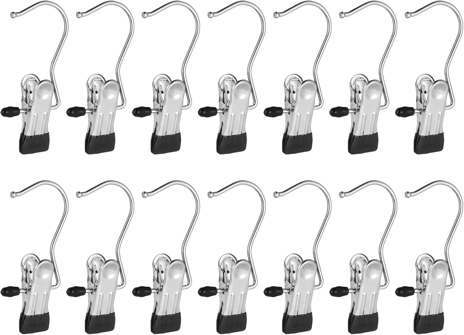 30 Pack Boot Hanger Legging Organizer for Closet, Boot Holder, Hanging Clips, Portable Multifunctional Hangers Single Clip Space Saving for Jeans, Hats, Tall Boots, Towels(Black)