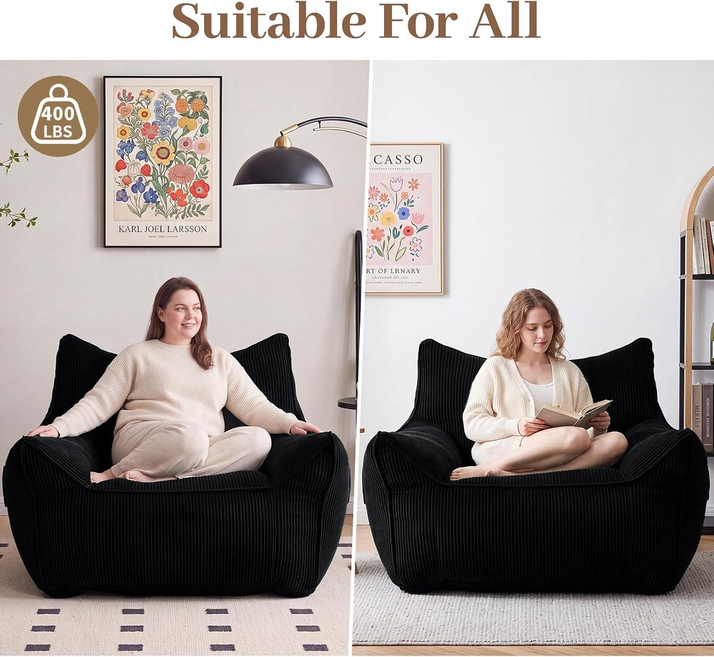 Vipbear Bean Bag Chair for Adults, Chair with Memory Foam | 35.5" Cordur...