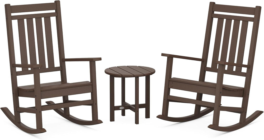 POLYWOOD Estate 3-Piece Rocking Chair Set, Outdoor Porch Rockers, Fade-Proof ...