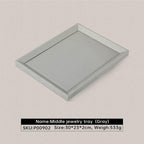 Leather Jewelry Tray, Premium Grey Organizer For Display