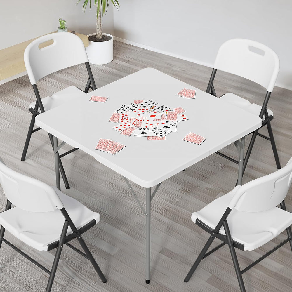 VINGLI 38" Fold in Half Square Table, Bi-Folding Commercial Portable Pla...