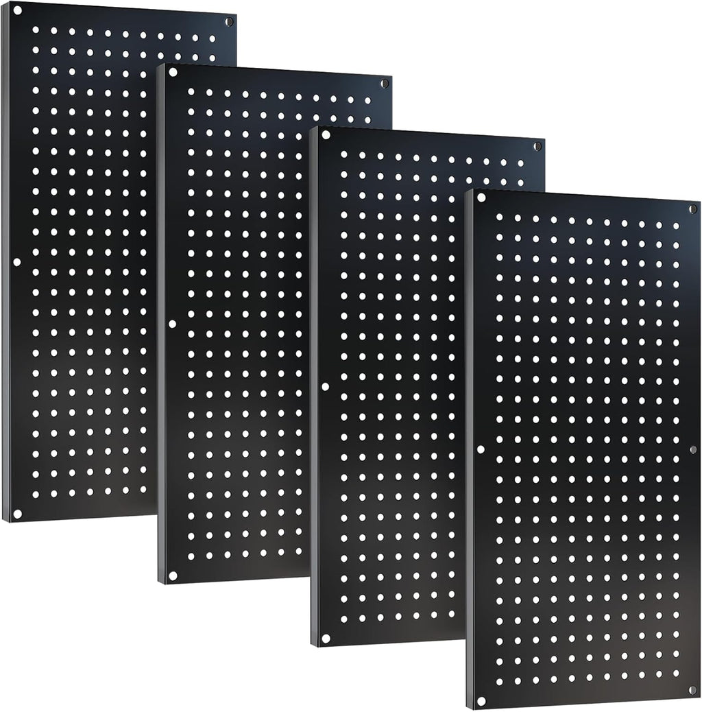 Metal Pegboard Storage System, Garage Wall Organizer, Tool Storage Panels for Workbench (Black 31.5"x15.75"-4PCS)