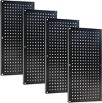 Metal Pegboard Storage System, Garage Wall Organizer, Tool Storage Panels for Workbench (Black 31.5"x15.75"-4PCS)